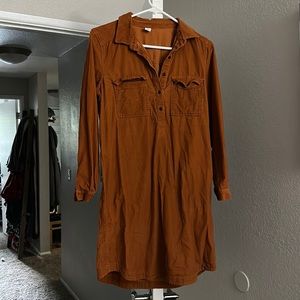 Corduroy burnt orange dress